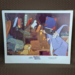 Lobby Card 1983 Re-Release The Sword in the Stone Disney Merlin & Archimedes Owl